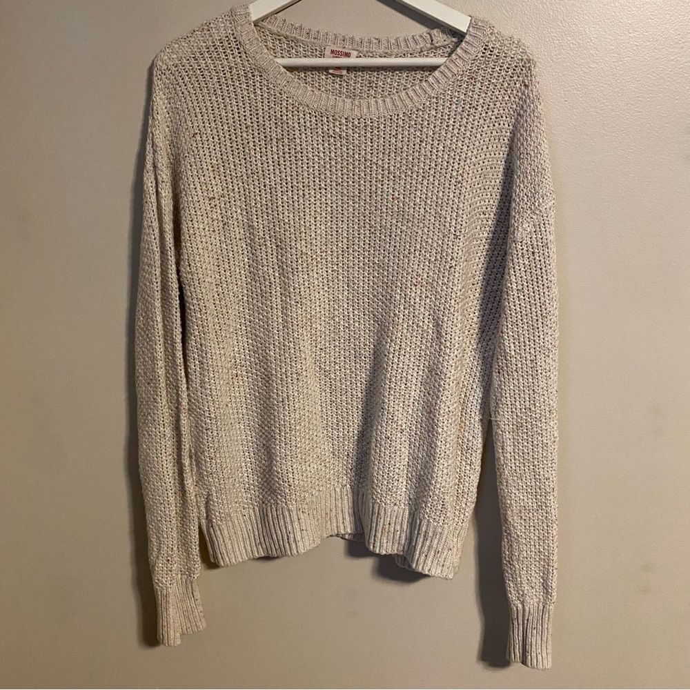 Mossimo Sweater Crew Neck Confetti Cream Colorful Casual Knit Neutral